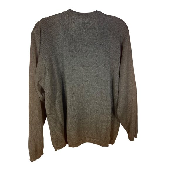 Vintage Womens Lg (estimated) Sweater Black Sequin Floral 80s Old Money - Picture 3 of 8